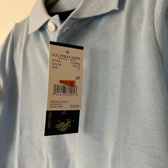 Boys 2T polo shirt , NWT. US Polo Assn. Style T47520BL - Picture 2 of 6